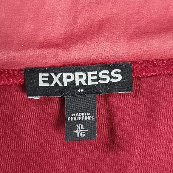 Express Y2K chiffon fluence woman's top maroon NWT Size XL Office Work wear - Picture 5 of 7